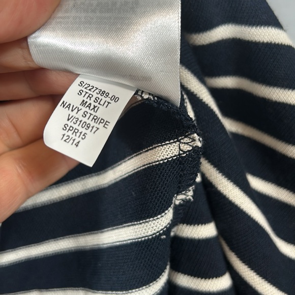 Gap Cotton Navy Cream Striped Maxi Side Slit Skirt size S - gently used - Picture 7 of 7